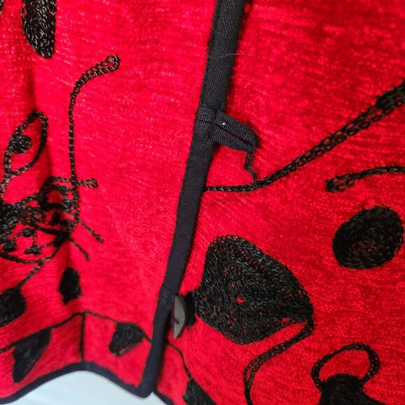 SaraStudio Plus Red Embroidered Abstract Animal JacketVintage NWT 3XL - Picture 6 of 12